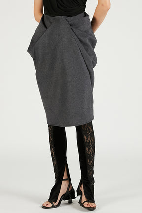 Crease Skirt Grey