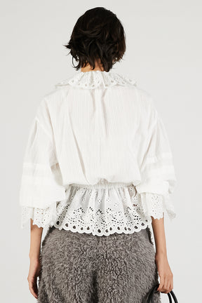 Embroidered Ruffled Blouse - 2025 WINTER