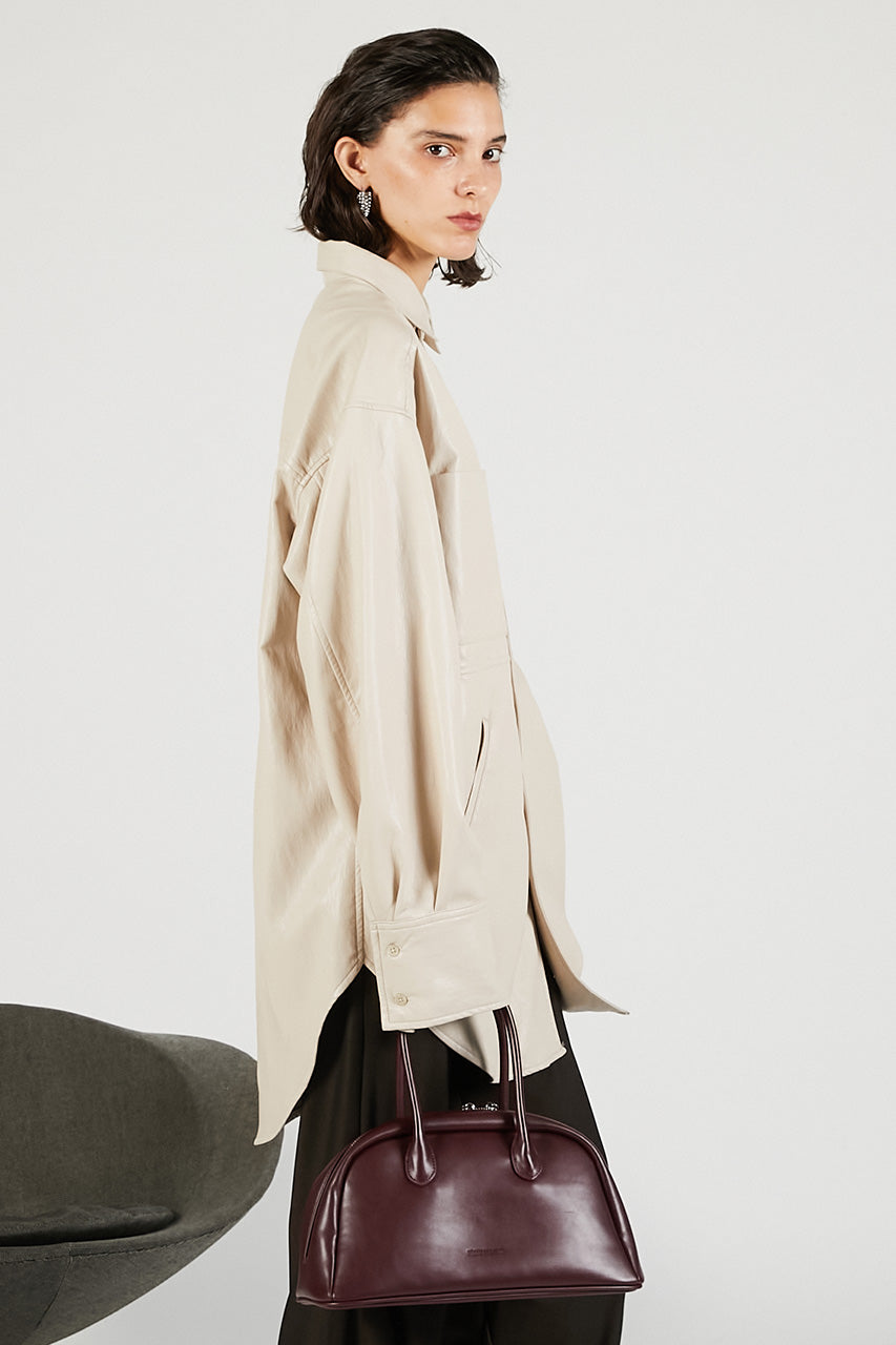Synthetic Leather Overshirt - 2025 WINTER