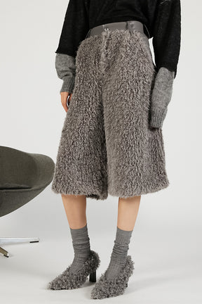 Fur Combination Half Pants - 2025 WINTER