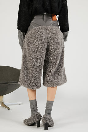 Fur Combination Half Pants - 2025 WINTER