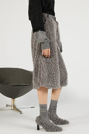 Fur Combination Half Pants - 2025 WINTER