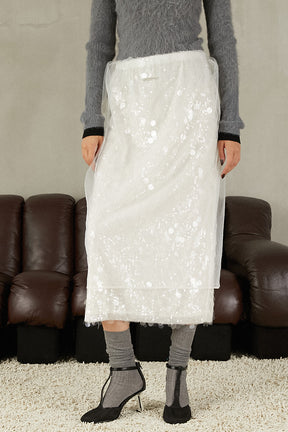 Tulle Wrap Sequin Skirt - 2025 WINTER