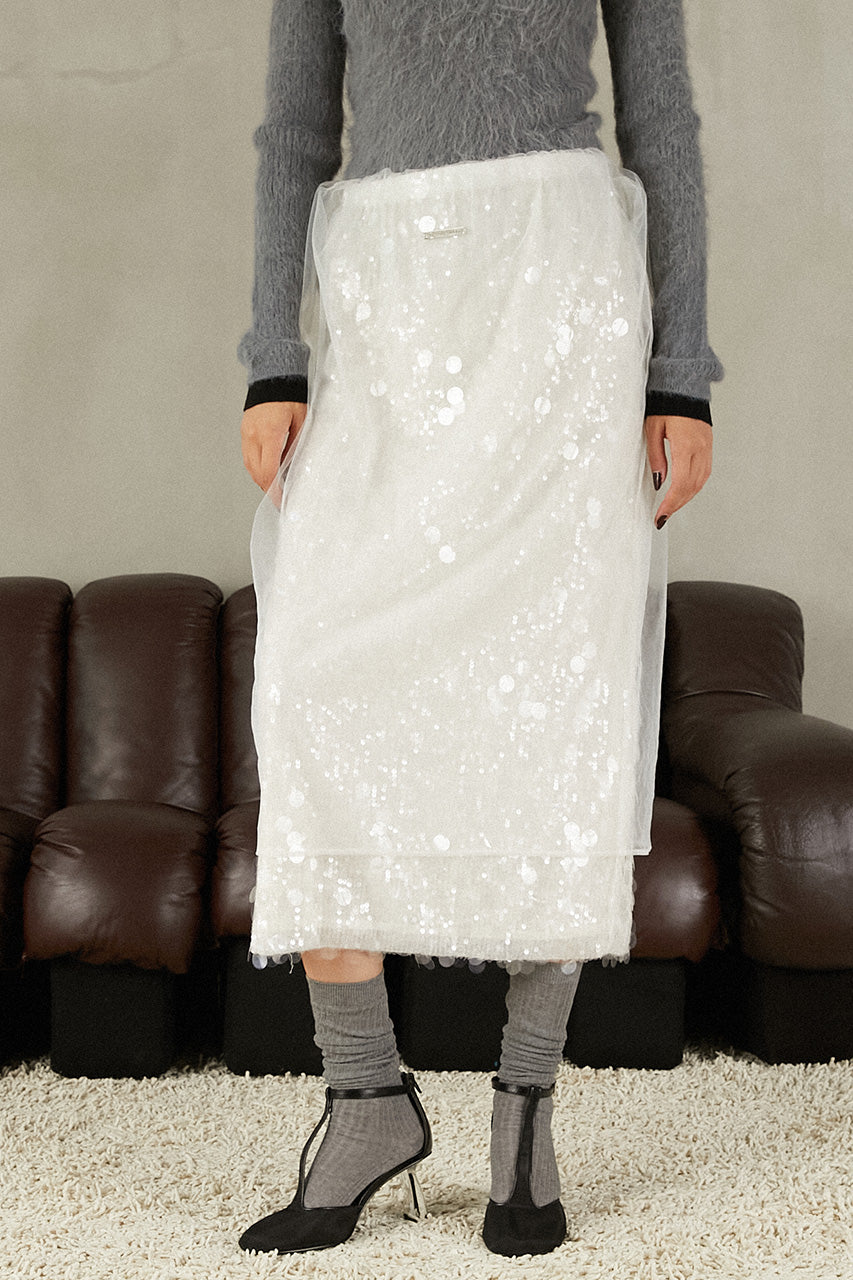 Tulle Wrap Sequin Skirt - 2025 WINTER