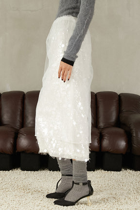 Tulle Wrap Sequin Skirt - 2025 WINTER