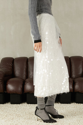 Tulle Wrap Sequin Skirt - 2025 WINTER
