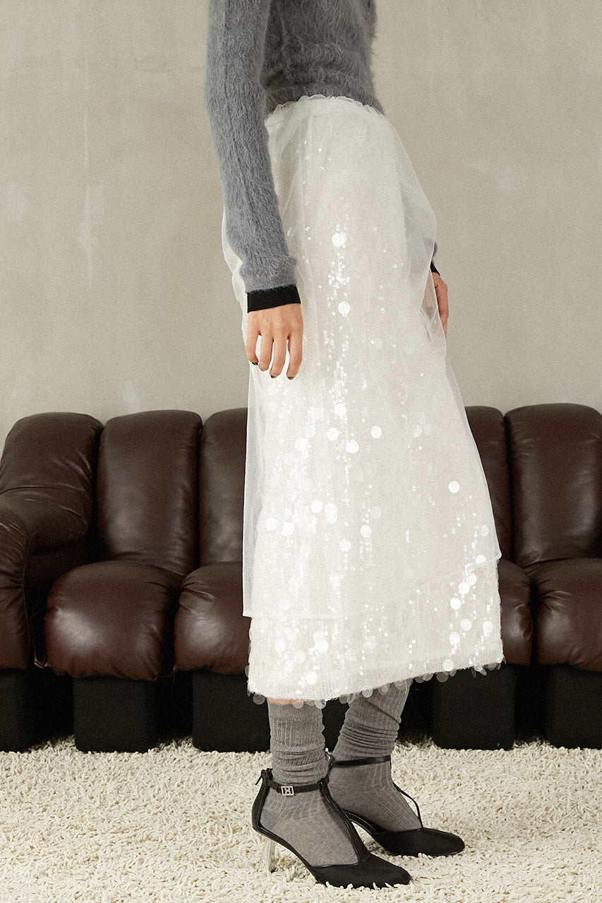 Tulle Wrap Sequin Skirt - 2025 WINTER
