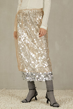 Tulle Wrap Sequin Skirt - 2025 WINTER