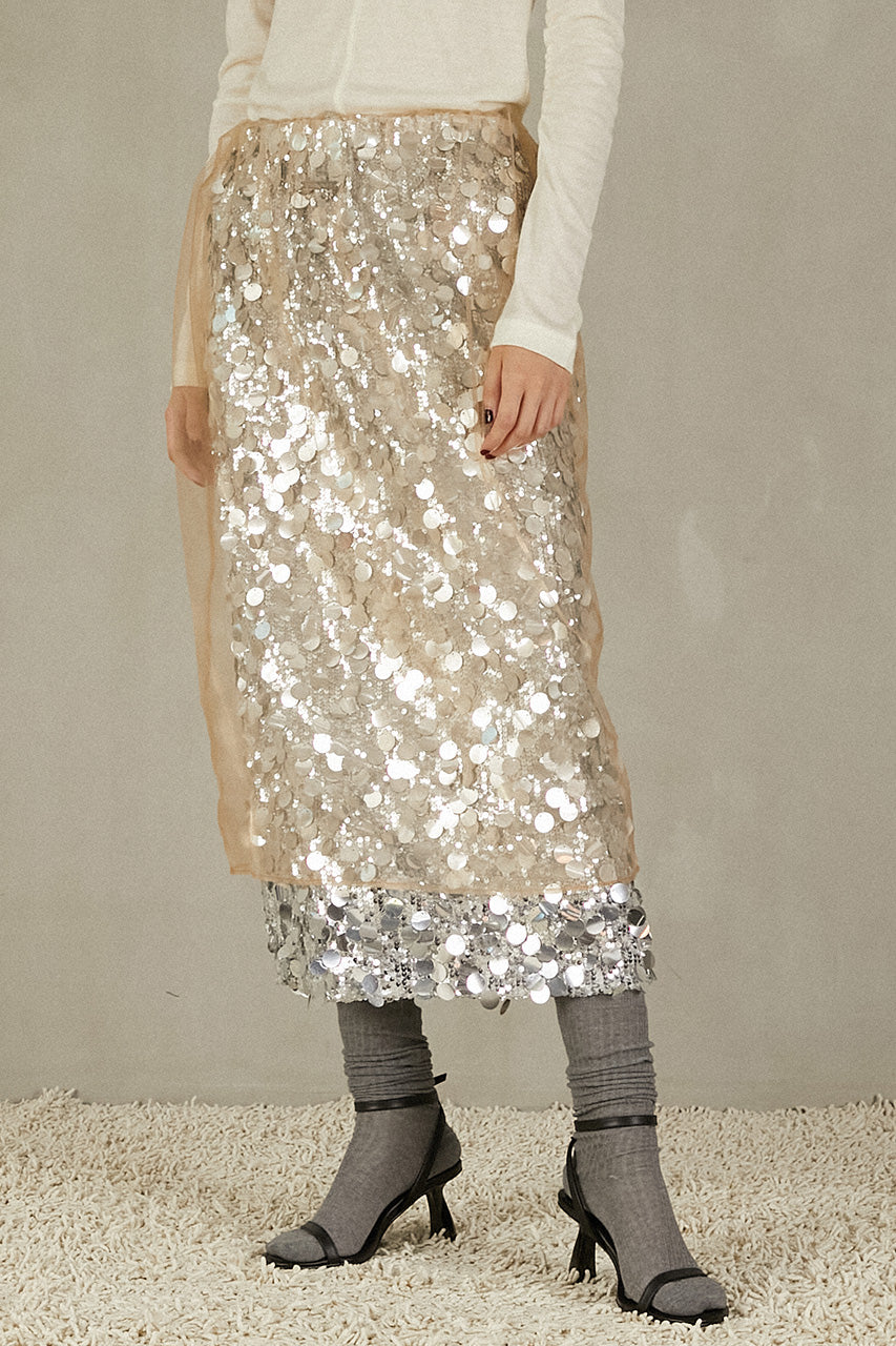 Tulle Wrap Sequin Skirt - 2025 WINTER