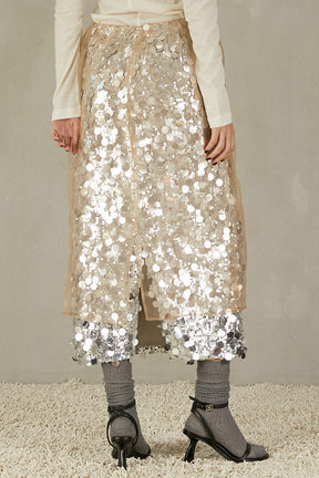 Tulle Wrap Sequin Skirt - 2025 WINTER