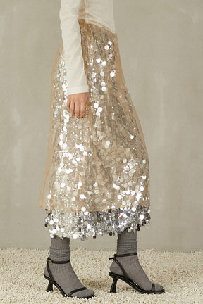 Tulle Wrap Sequin Skirt - 2025 WINTER