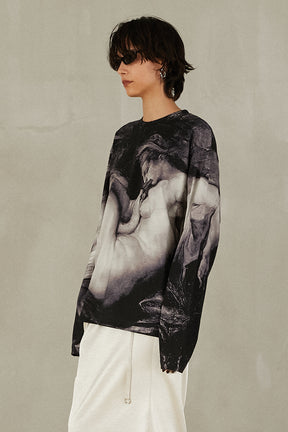 Mythology print long sleeve tee