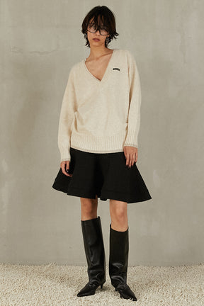 Angora Wool V-Neck Knit - 2025 WINTER