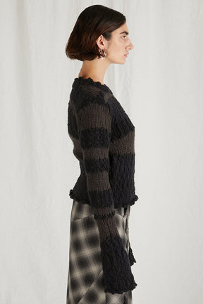 【24WINTER PRE ORDER】Slub Mohair Border Knit