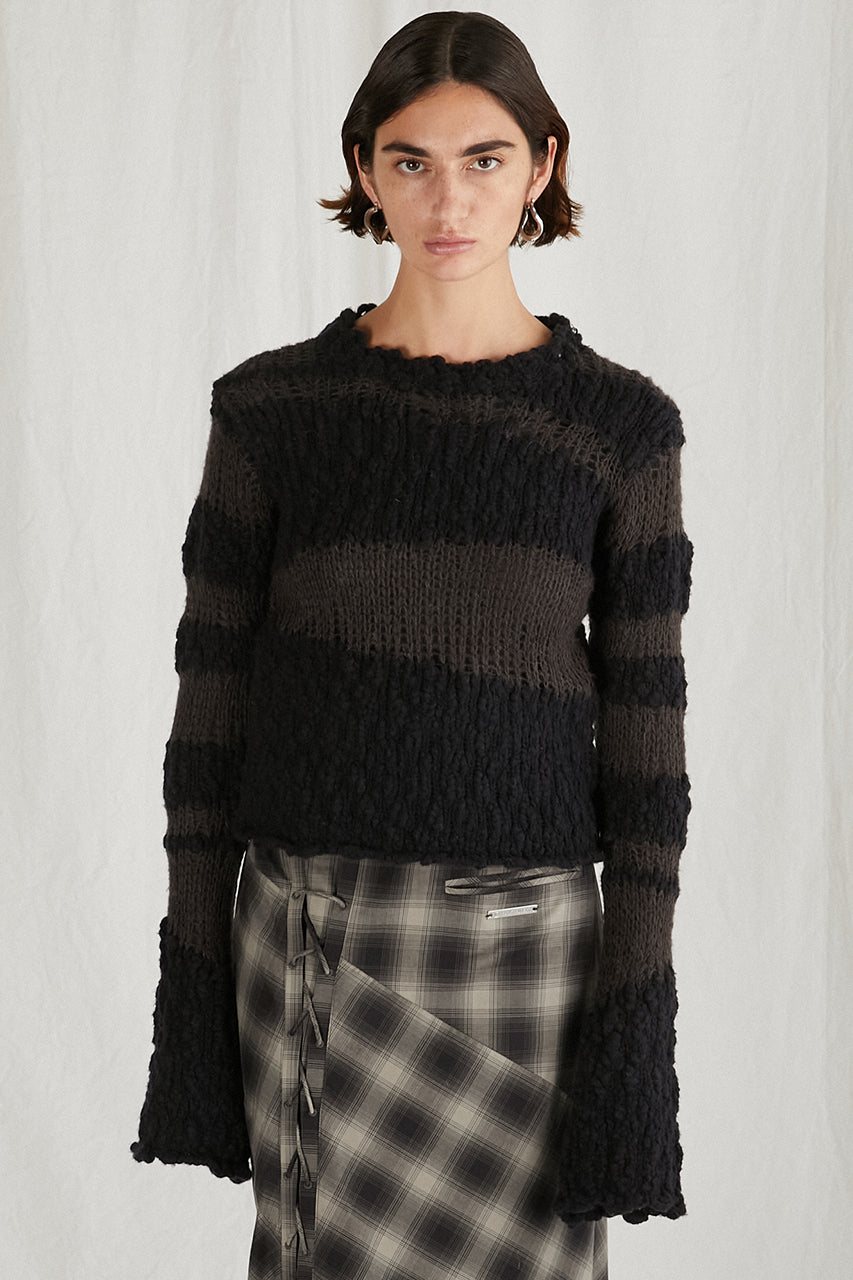 【24WINTER PRE ORDER】Slub Mohair Border Knit