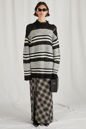 【24WINTER PRE ORDER】Mohair Sheer Border Knit