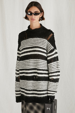 【24WINTER PRE ORDER】Mohair Sheer Border Knit