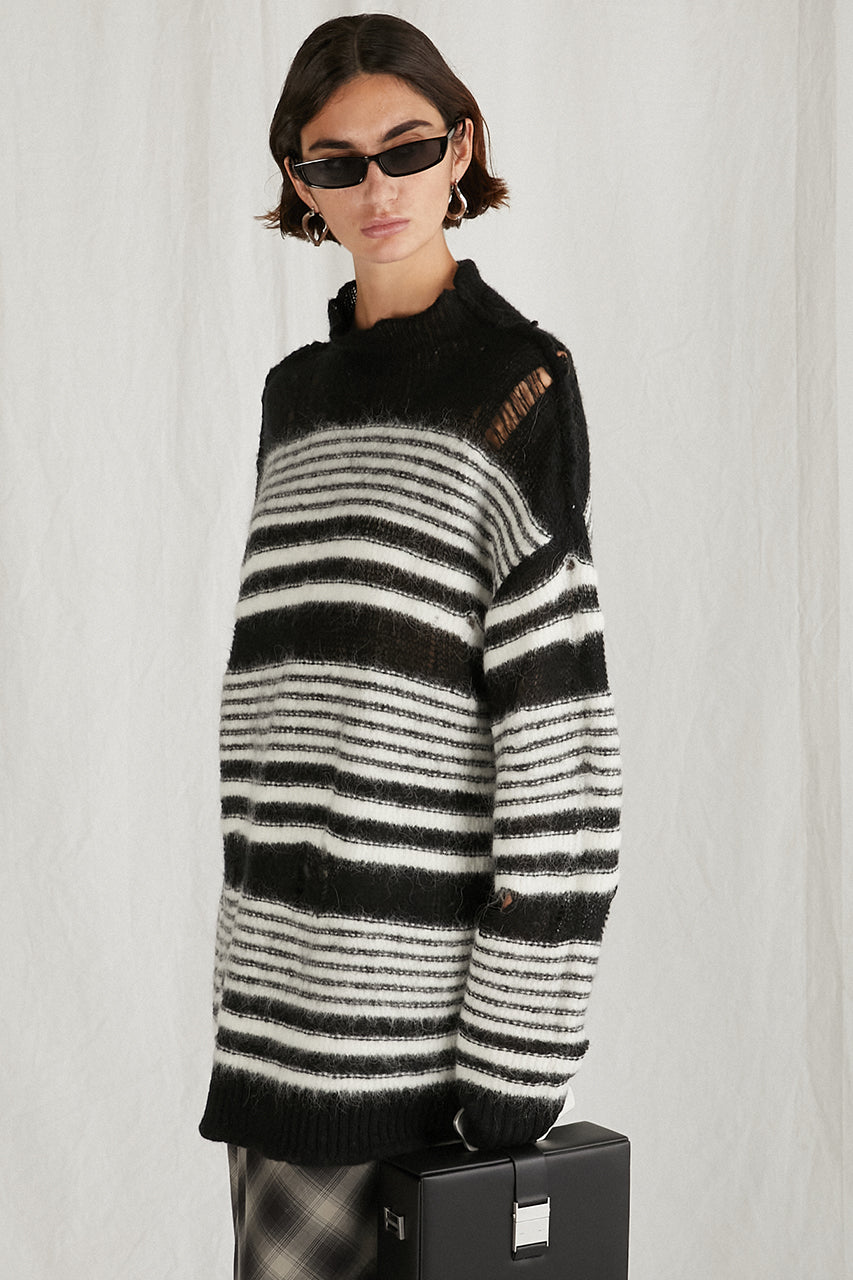 【24WINTER PRE ORDER】Mohair Sheer Border Knit