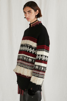 【24WINTER PRE ORDER】Slub Damaged Nordic Knit