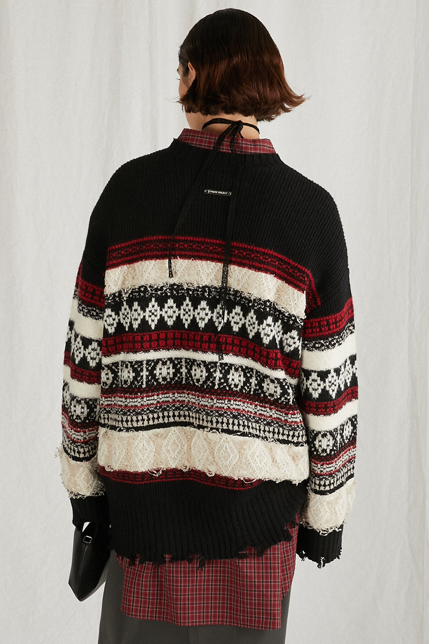 【24WINTER PRE ORDER】Slub Damaged Nordic Knit