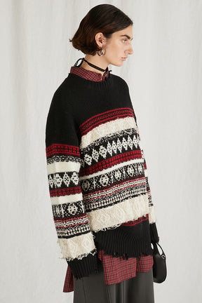 【24WINTER PRE ORDER】Slub Damaged Nordic Knit