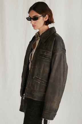 [24Autumn PRE ORDER] Padded Sheep Leather Blouson