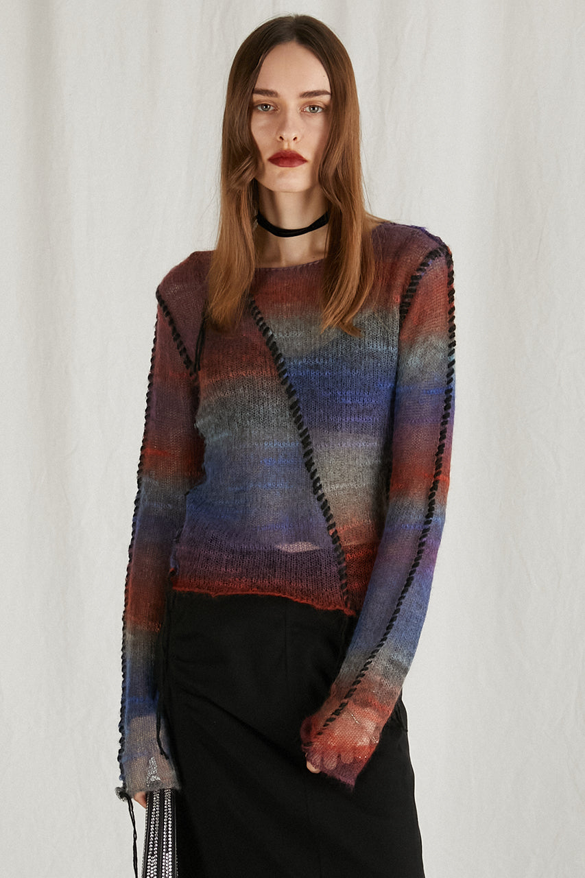 【24WINTER PRE ORDER】Mohair Blur Reversible Knit Top