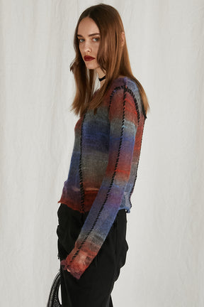 【24WINTER PRE ORDER】Mohair Blur Reversible Knit Top