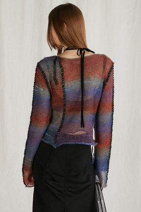 【24WINTER PRE ORDER】Mohair Blur Reversible Knit Top