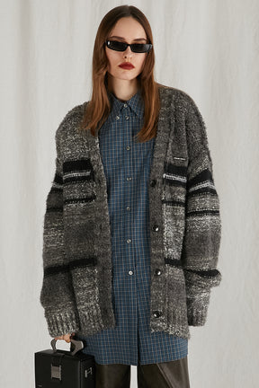 【24WINTER PRE ORDER】Blur Border Knit Cardigan