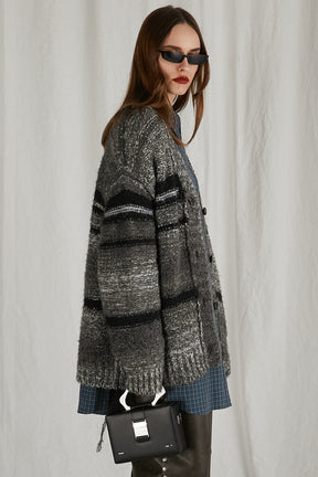 【24WINTER PRE ORDER】Blur Border Knit Cardigan