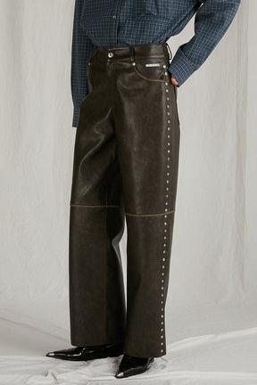 【24WINTER PRE ORDER】Vegan Leather Pants