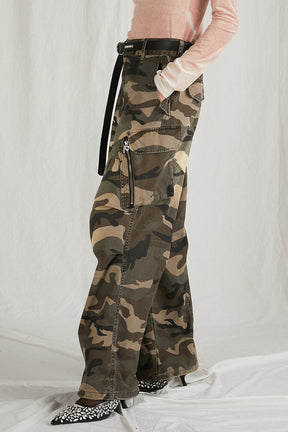 【24WINTER PRE ORDER】CAMO Zip Cargo Pants