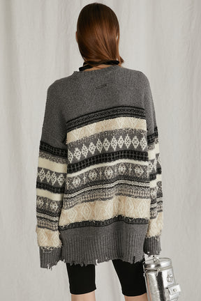 【24WINTER PRE ORDER】Slub Damaged Nordic Knit