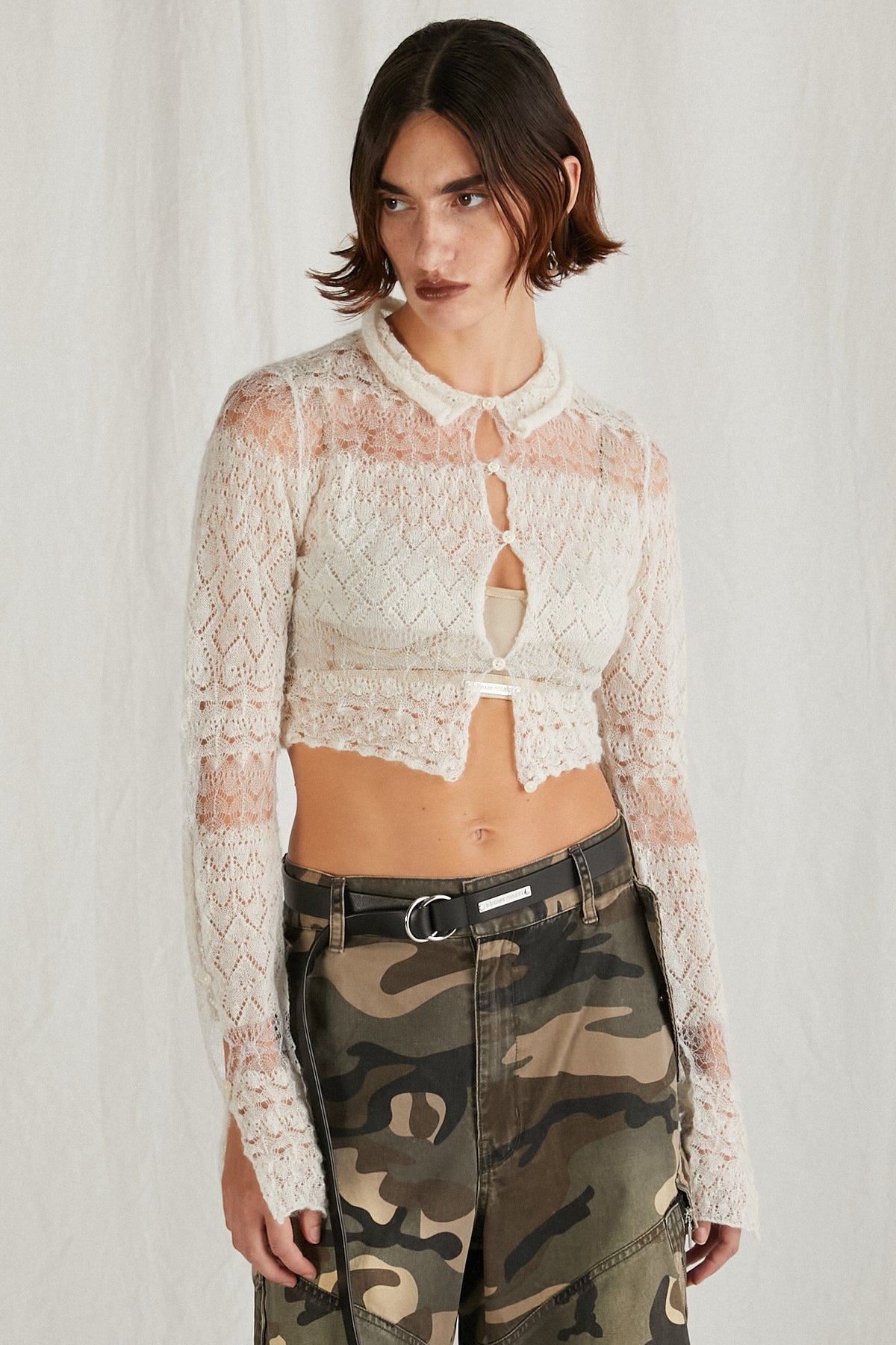 Mohair Lace Cropped Cardigan - SALE