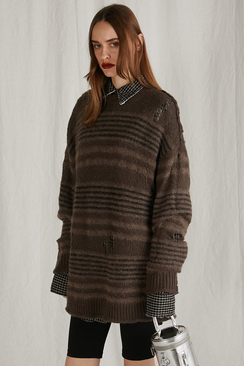 【24WINTER PRE ORDER】Mohair Sheer Border Knit