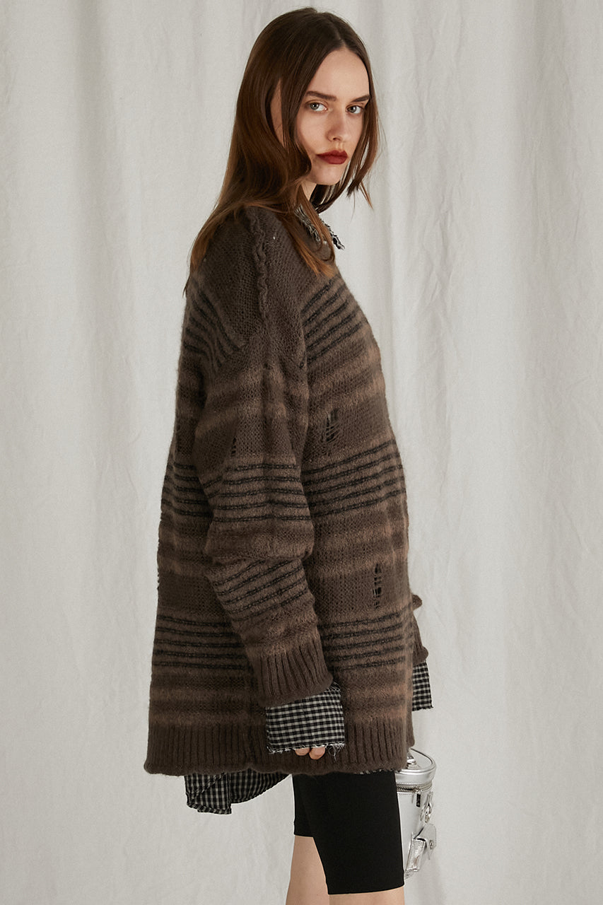 【24WINTER PRE ORDER】Mohair Sheer Border Knit