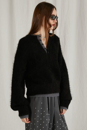 【24WINTER PRE ORDER】2Way Alpaca Shaggy Knit