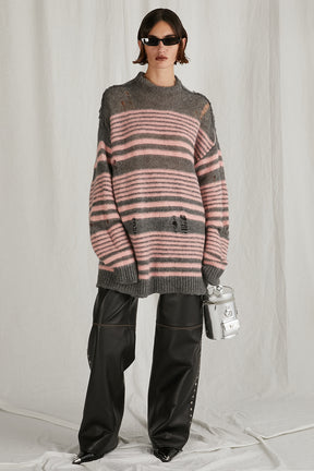 【24WINTER PRE ORDER】Mohair Sheer Border Knit