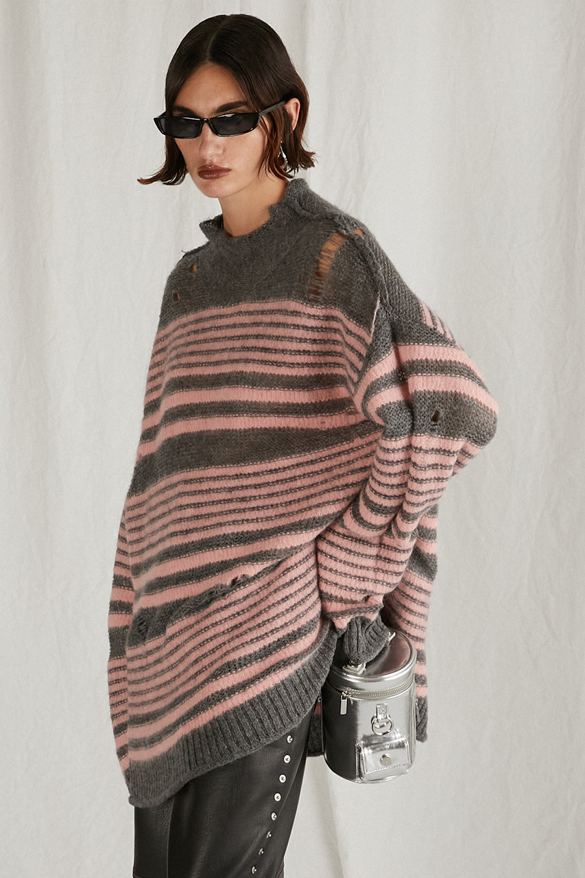 【24WINTER PRE ORDER】Mohair Sheer Border Knit