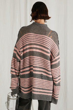 【24WINTER PRE ORDER】Mohair Sheer Border Knit