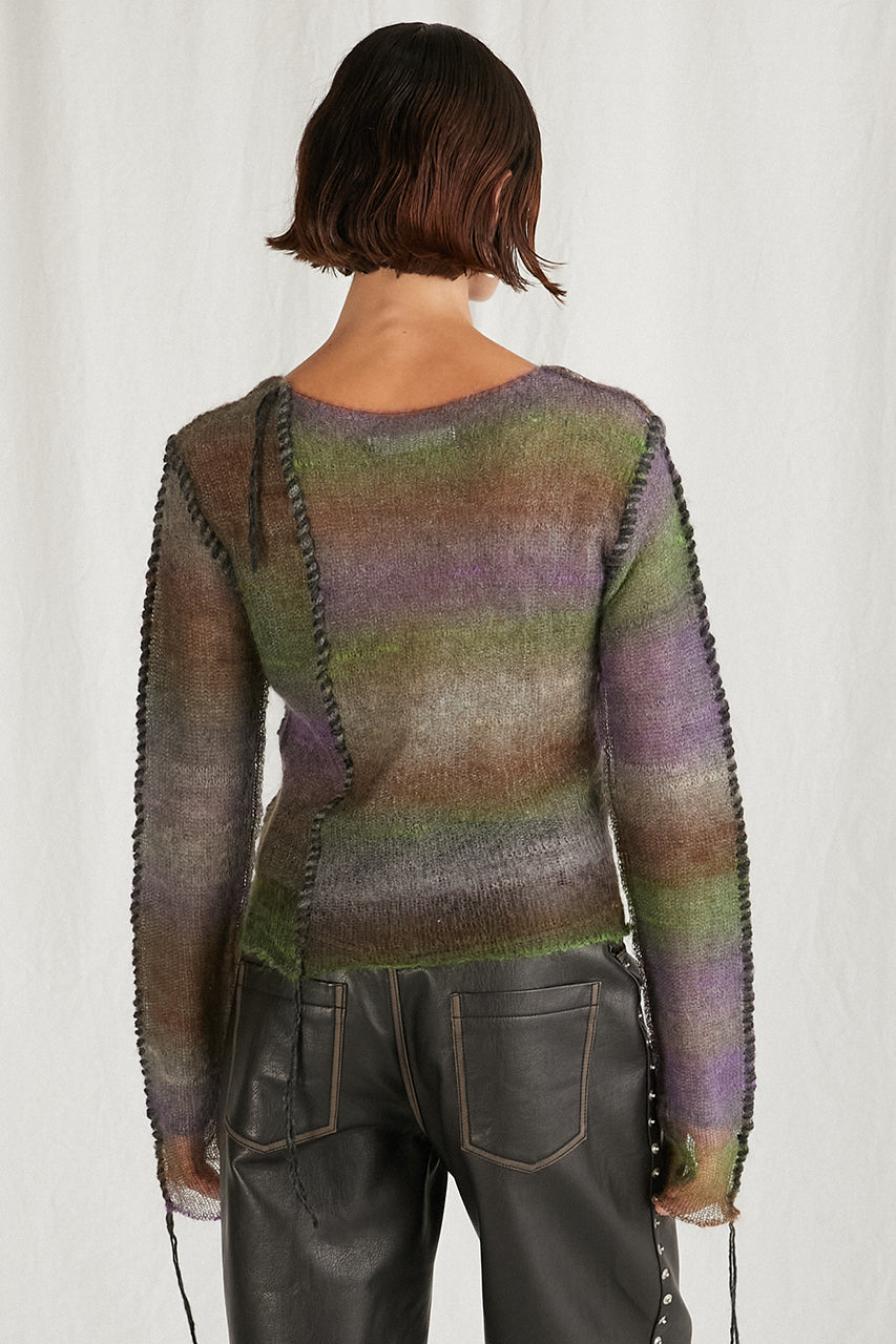 【24WINTER PRE ORDER】Mohair Blur Reversible Knit Top