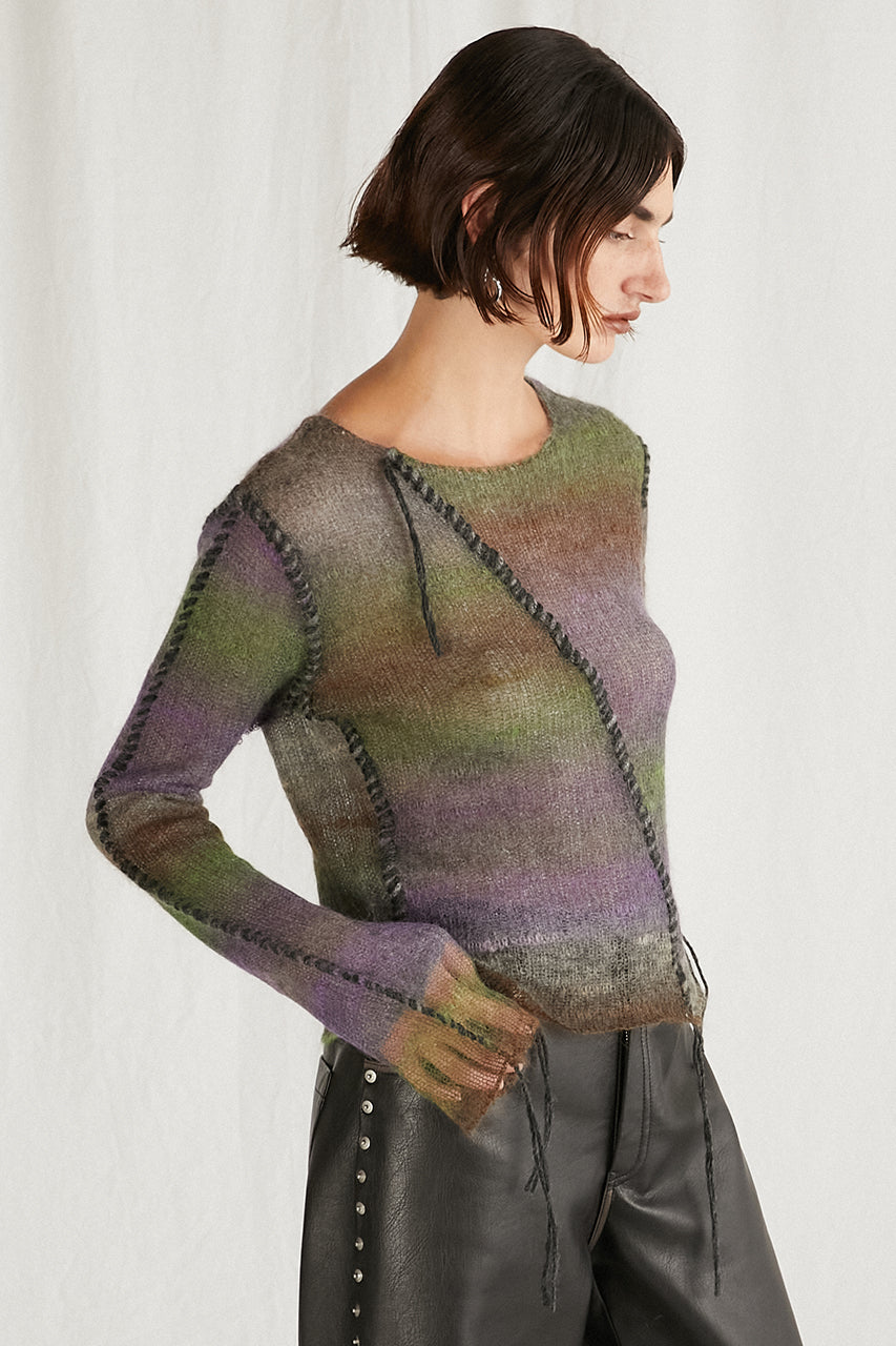 【24WINTER PRE ORDER】Mohair Blur Reversible Knit Top