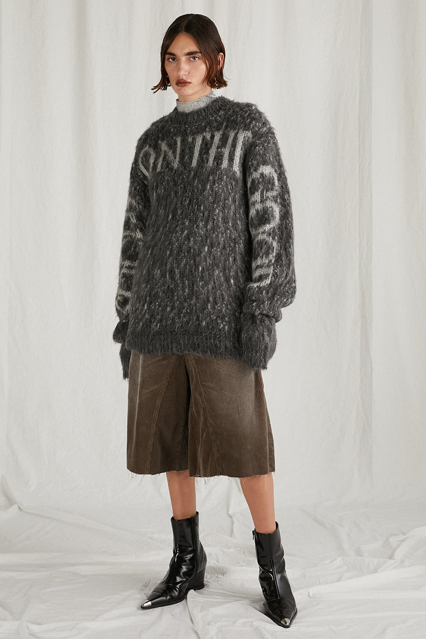 [24Autumn PRE ORDER] LOGO Melange Shaggy Knit