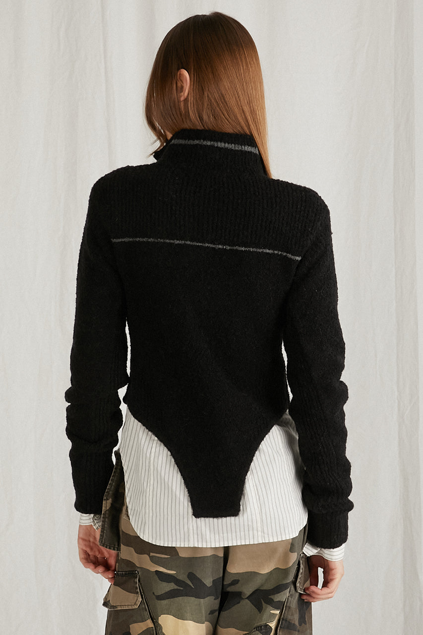 【24WINTER PRE ORDER】Line Rib High Neck Knit