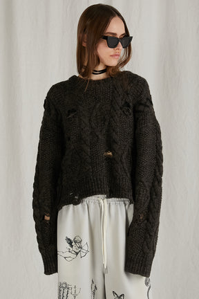 【24WINTER PRE ORDER】Vintage Cable Short Knit