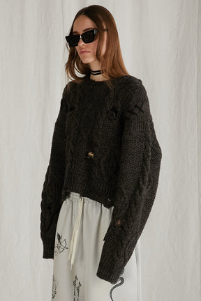 【24WINTER PRE ORDER】Vintage Cable Short Knit