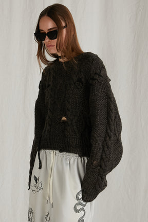 【24WINTER PRE ORDER】Vintage Cable Short Knit