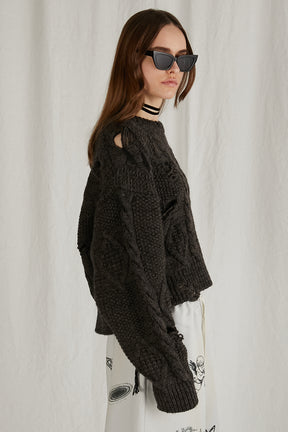 【24WINTER PRE ORDER】Vintage Cable Short Knit