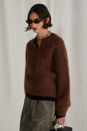 【24WINTER PRE ORDER】2Way Alpaca Shaggy Knit